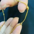 Gold Plated latest OVAL Type Anklet Foot Jewelry 10inch Box Chain Kolusu for Women. 