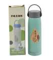 GLASS BOTTLE WITH PHONE HOLDER Leakproof Anti-fall Water Bottle Portable Double Layer Water Cup Glass Cup 400ml. 