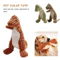 Cute Dinosaur Shaped Pet Molar Toys Bite Resistant Animal Chew Dog Squeaky Plush Toy for Puppy to Clean Teeth Pet Accessories. 