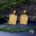 Gold Plated Pendant Stylish Anker in Box Shape Rich Look For Men. 