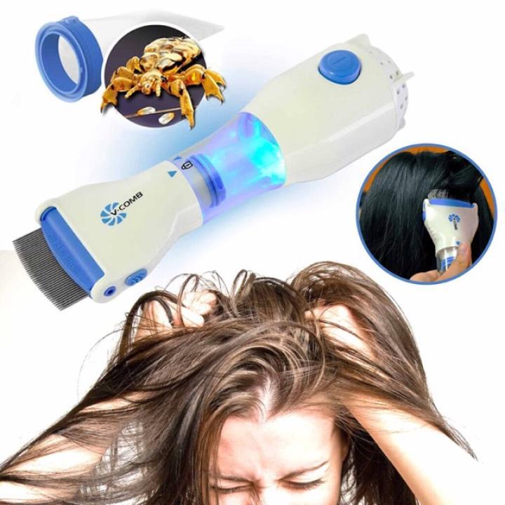 Full Set of Licetec V-Comb Anti Lice and Nits Device Dandruff Treatment with Free 2 FILTERS V Comb Vacuum Comb Electric Head Machine Removes With Their Eggs