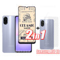 Samsung Galaxy A07 4G Anti-Spy Tempered Glass Screen Protector For Samsung A17 A16 A06 Skin Carbon back film. 