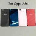 For Oppo A3s Back Battery Cover Middle Frame Door Housing Case Rear Glass Parts. 