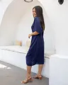 Andrea Midi Dress - Navy Blue. 
