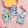 Button Closure Cartoon Notebook Pages Mini Size Plush Material Plush Notebook Hanging Design Theme Unicorn Notebook for. 