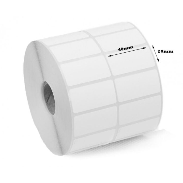 40x20mm Thermal Transfer, 2 Ups, 5000pcs Labels Roll – High-Quality Barcode Stickers for Thermal Transfer Label Printers