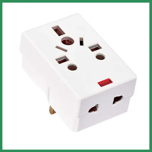 Multi plug 3 Way Adapter With Square Pin Universal Socket with 13A Fuse ...