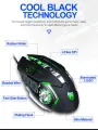 Firewings V6 Gaming Mouse Mause DPI Adjustable Computer Optical LED Game Mice Wired USB Games Cable Silent Programmable Mouse. 