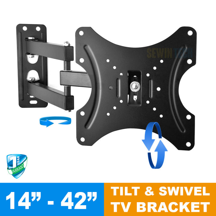 New TV Wall Mount Bracket Holder 14-42 Inch LED LCD Adjustable Rotatable Stand with Warranty