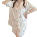 SYT Pajamas Women's Korean-Style Full Print High-End Ice Silk Cute Pink Peach Sweet Girl Ins Student Home Clothes. 