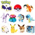 Pokemon Toys Set Action Figures Pikachu/Charizard/Mewtwo/Eevee Kids Transformation Toy Birthday Gift. 