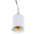 4X E27 Ceramic Screw Base Round LED Light Bulb Lamp Socket Holder Adapter Metal Lamp Holder with Wire White. 