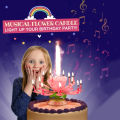 Magic Flower Musical Birthday Candle Open with Music & Rotate / SEE VIDEO / Rotating Blooming Lotus. 