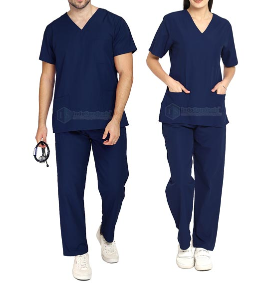 Unisex Hospital Set Medical Doctor Nursing Suits Polyester Cotton Uniform Workwear 2Pcs