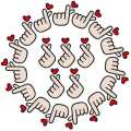 20PCS Korean Finger Heart Sew on Embroidery Patch, for Jeans. 