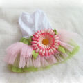 【Atoztide Store】pet Daisy Flower gauze tutu skirt puppy cat bowknot princess clothes. 