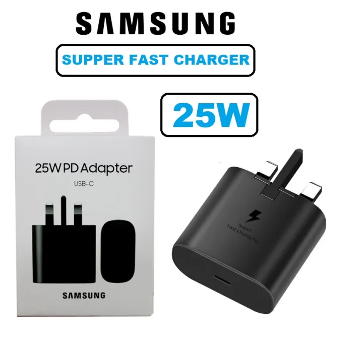Samsung%2025W%20PD%203Pin%20Genuine%20Phone%20Charger%20Adapter%20Super%20Fast%20Charger%20with%20USB%20to%20Type%20C%20Cable%20Phone%20Charging%20Black%20-%20Image%202