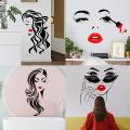Beauty Face Wall Sticker Decal Beauty Studio Wallpaper Coetic Makeup Wall Art Sticker Mural Removable Salon Decoration. 