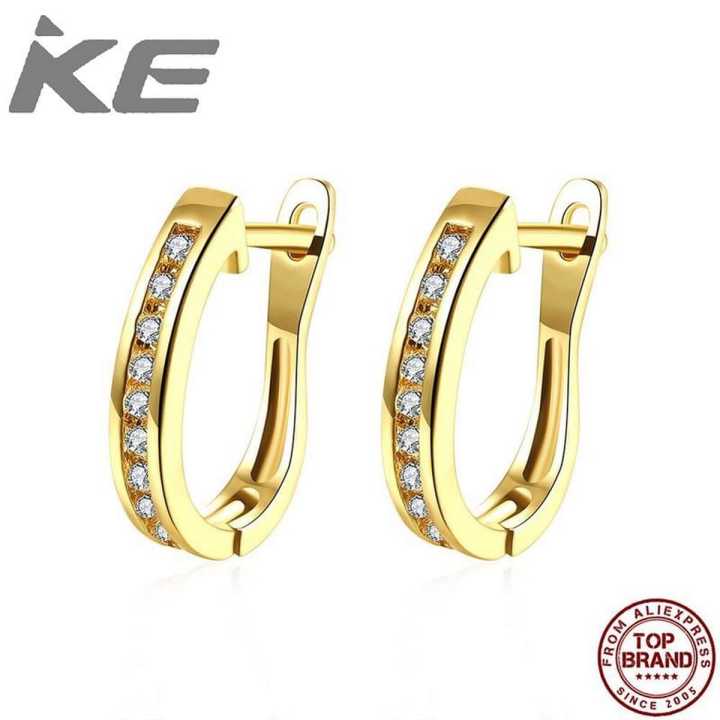 Hoop Earrings For Women 2 Colors Inlaid Cubic Zircon Copper Earring Female Fashion Jewelry Elegant And Sophisticated Gift