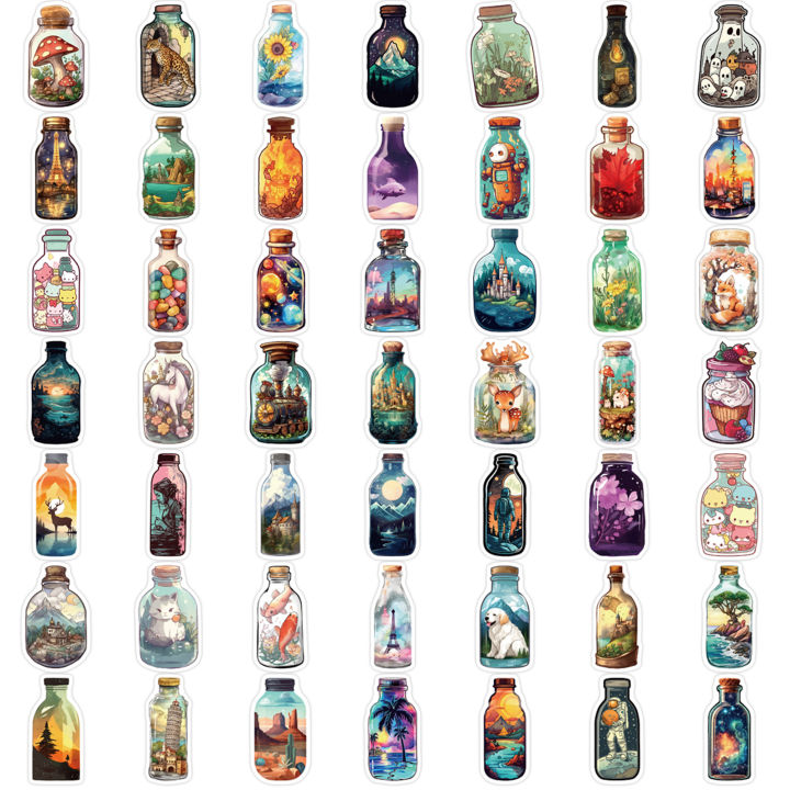 20/40pcs%20Bottle%20World%20Stickers%20Miniature%20Terrarium%20Stickers%20for%20Laptop%20Scrapbook%20Journal%20Kids%20Girls%20Boys%20Stickers%20-%20Image%208