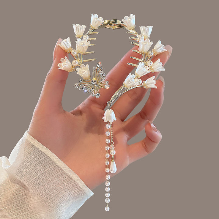 Butterfly%20Bell%20Orchid%20Hair%20Claw%20Clip%20Swan%20Tassel%20Ponytail%20Buckle%20Pearl%20Hairpin%20ANLAN%20-%20Image%203
