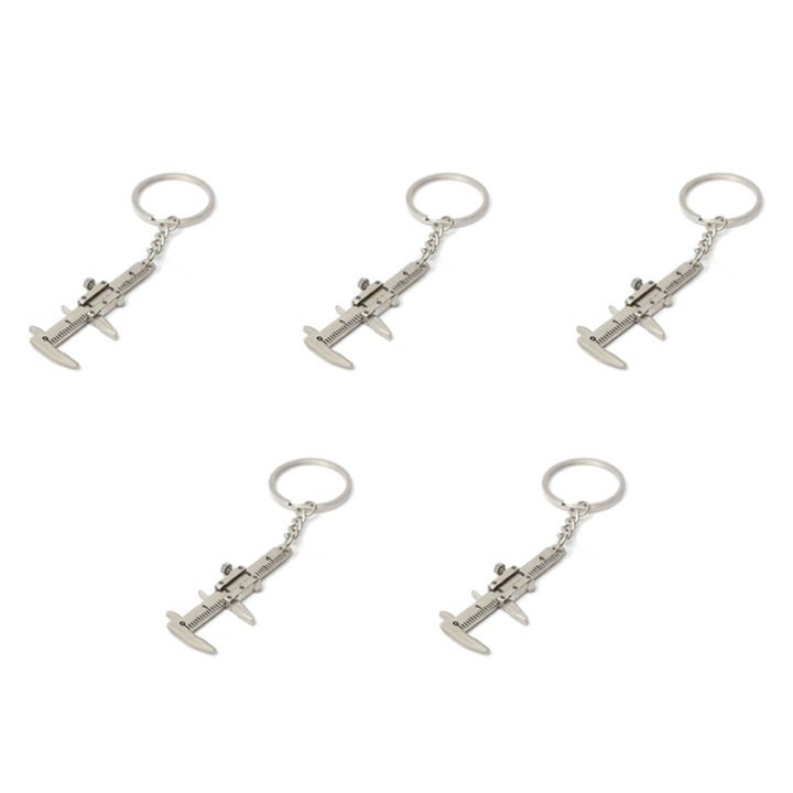 5X Useful Mini Vernier Caliper Tool Pendant Slider Slides Keyring Key Chain 10CM