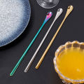 Coffee Tea Stir Spoon Long Handle Ice Cream Dessert Spoons Eco-Friendly Stainless Steel Tableware Kitchen Supplies. 