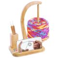 Portable Wooden Yarn Holder for Crocheting with Crochet Box Magnetic Rotation Yarn Spinner Multi-functional Wool Yarn Winder Knitting Accessories. 