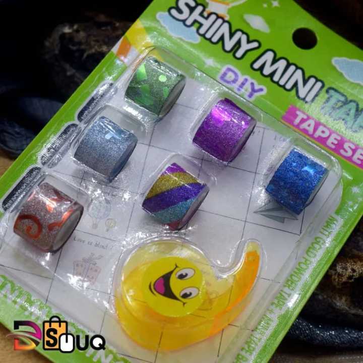 Shiny%20Decoration%20Glitter%20Tape%20with%20Dispenser%206%20Pcs/Set%20Adhesive%20Tape%20Lovely%20mini%20glitter%20Washi%20Tape%20Set%20DIY%20Decoration%20Sticker%20Label%20Masking%20Tape%20-%20Image%203