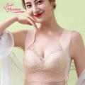 Muses Mall Supportive Wide Elastic Straps Bra Comfortable Lace Plus Size Seamless Push Up Padded Sports Bra for Women Anti-snagging Breathable Underwear Wireless Bra. 