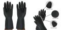 Reusable Gardening Dishwashing Scrubbing Cleaning Gloves Rubber Gloves (9-9 1/2) Black. 