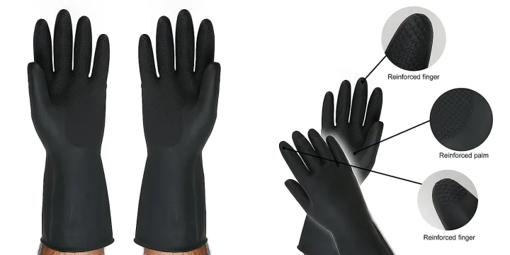 Reusable%20Gardening%20Dishwashing%20Scrubbing%20Cleaning%20Gloves%20Rubber%20Gloves%20(9-9%201/2)%20Black%20-%20Image%206