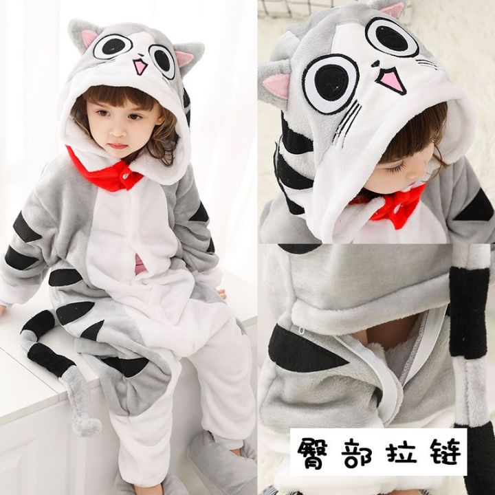 Kigurumi Cat Onesies Kids Unicorn Pajamas For Children Animal Cartoon Blanket Sleepers Baby Costume Winter Boy Girl Jumspuit