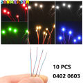 10pcs/lot Wired Chip 30cm 3v Railway Model 0402 0603 Smd Lamp Wired Led Pre-Soldered Lamp For Gundam Scenes. 