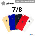 Color Back Tempered Glass For Apple iPhone 7/8 Full Cover 9H Hardness Tempered Glass Screen Protector For iPhone 7/8. 