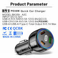 KOKKO Car Charger Fast Charging 90W USB Charger 2 PD USB C 1 USB A Car Charger For Smartphones Tablets Video Game Controllers. 