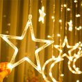 1Set 3.5M Decorative Starry String Curtain Ramadan Lights for Ramadan Home Decoration Party. 