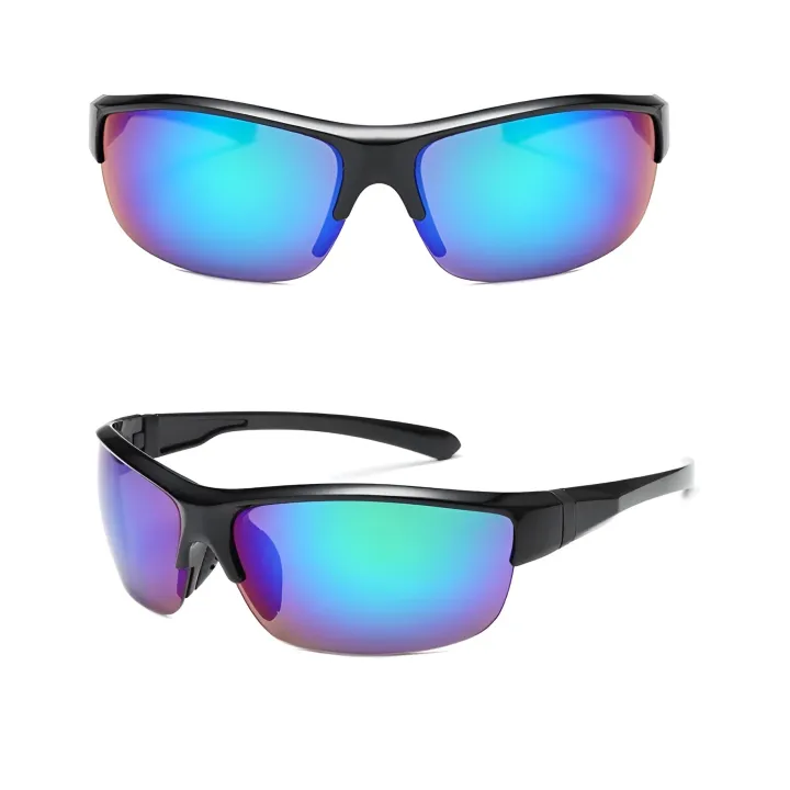 Sunglasses, Polarized Sports Sunglasses Semi Rimless Cycling Glasses with UV400 Protection for Men and Women Driving Running Cycling