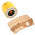 For Karcher Wet&Dry Wd2 Vacuum Cleaner Filter And 10x Dust Bags. 