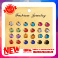 12Pcs/Set Earrings Nickel-free with Rhinestone Alloy Women Earring Jewelry for Birthday. 