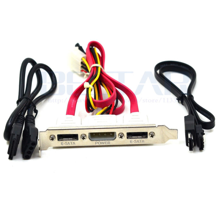 2 Ports Sata To Esata Ide 4 Pin Power Pc Computer Bracket Slot Cable 30cm 2ft External Set 3 In 1