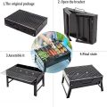 BBQ Grill Machine BBQ Stove Portable BLACK Small Barbecue Stove Charcoal BBQ Grill Patio Camping Picnic Burner Foldable BBQ Grills. 