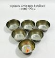 6-Piece Silver Mini Bowl Set - Assorted Sizes (300ml, 225ml, 175ml, 150ml, 125ml, 100ml), Elegant Stainless Steel Bowls for Dips, Appetizers, and More. 