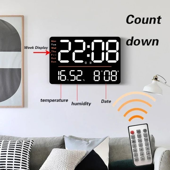 wall%20clock%20LED%20Large%20Digital%20Wall%20Clock%20Remote%20Control%20Temperature%20Date%20Week%20Display%20Adjustable%20Brightness%20Modern%20Living%20Room%20Alarms%20Clocks%20-%20Image%202