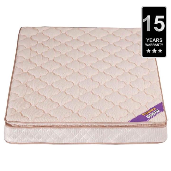 Piyestra 78 X 72 X 10 Spring Pillow Top Mattress White and Pink Daraz.lk