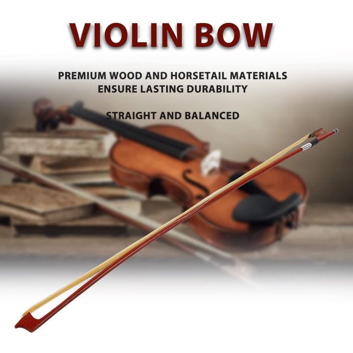 Horse Hair Violin Bow, EB02 Arbor Violin Bow Straight Exquisite for Performance 4/4 Full Size Violin Bow Stick Carbon Fiber Violin Stunning Bow string instrument accessories