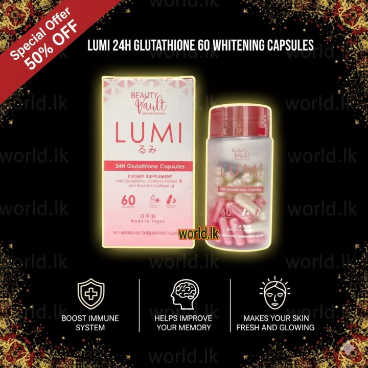 LUMI 24H GLUTATHIONE 60 CAPSULES / Tablets Whitening Skin Protection & Increase Body Collagen provide powerful antioxidant support