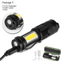 Built in battery XP-G Q5 Zoom Focus Mini led Flashlight Torch Lamp Lantern 2000Lumen Adjustable Penlight Waterproof T6 led light. 