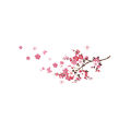 Spring Peach Flower Self-Adhesive Wall Sticker Decal. 