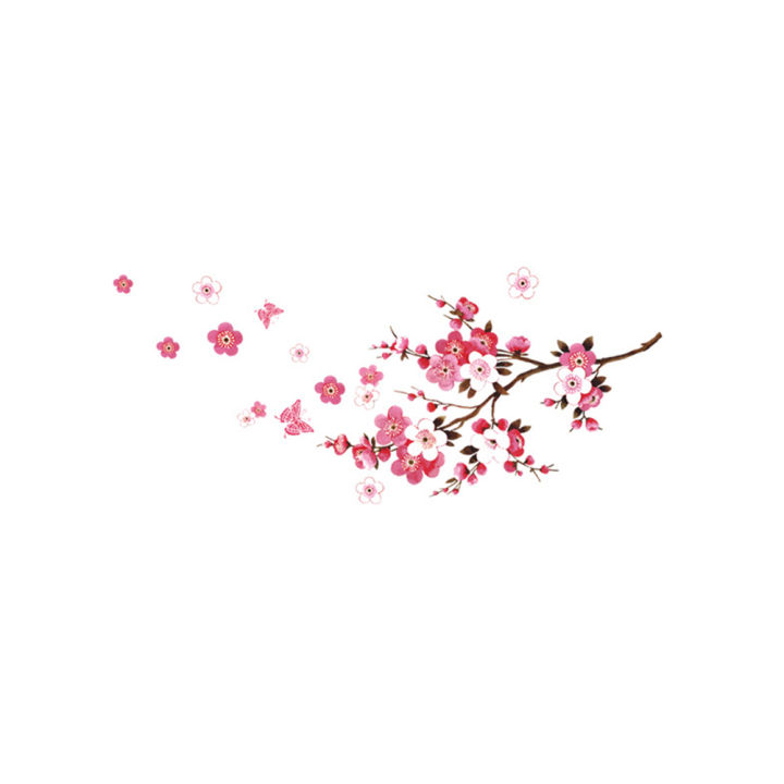 Spring%20Peach%20Flower%20Self-Adhesive%20Wall%20Sticker%20Decal%20-%20Image%204